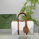 Gucci Tote Bag Canvas Leather Crossbody Handbag White 33cm - Image 3