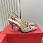 Gucci Women's Horsebit Pump Gg Canvas Beige And Dark Brown 812176 Fad21 2549 - Image 5