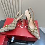Gucci Women's Horsebit Pump Gg Canvas Beige And Dark Brown 812176 Fad21 2549 - Image 4
