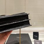 Saint Laurent Sunset Medium In Crocodile Embossed Leather Black 22cm 442906dnd0j1000 - Image 6