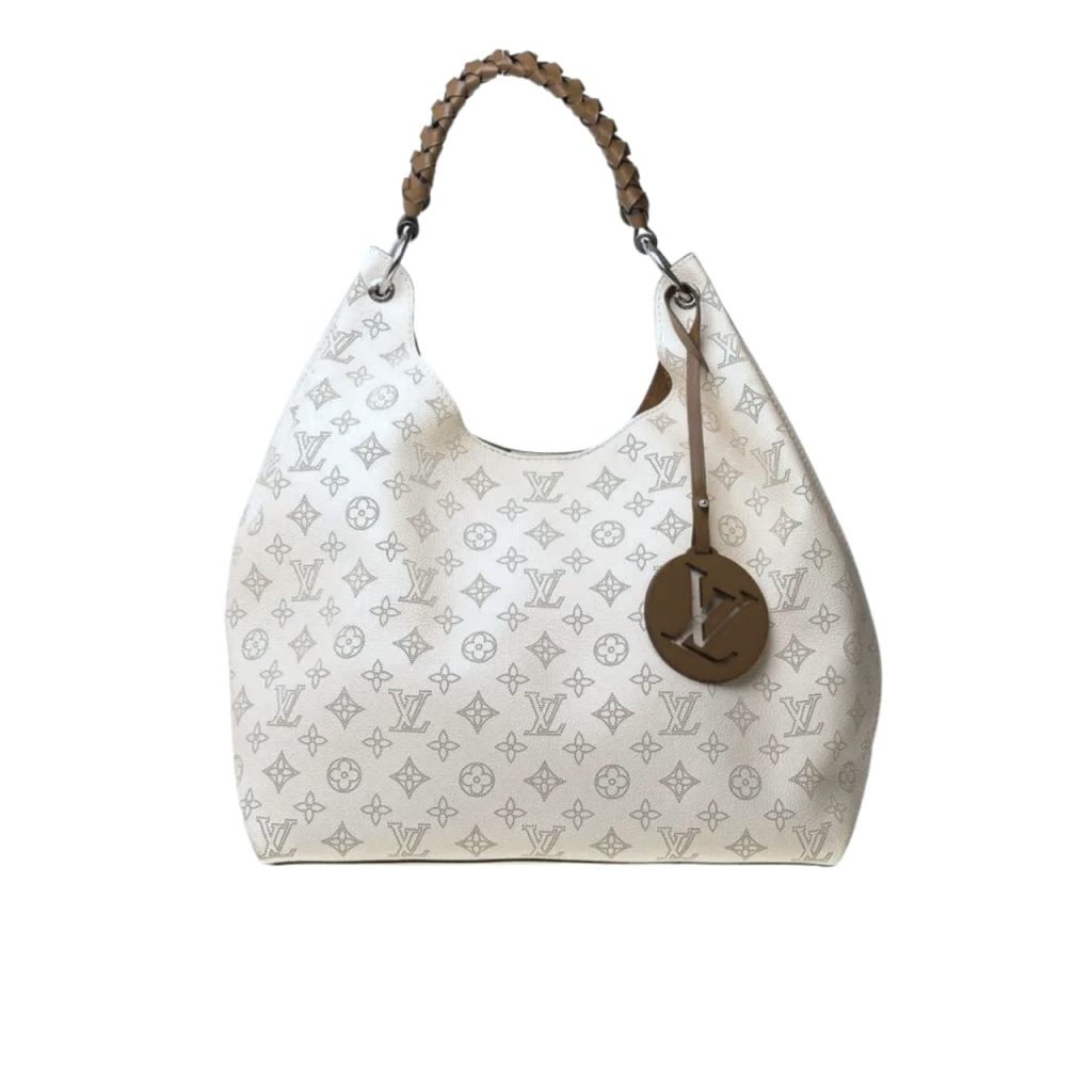 Louis Vuitton Carmel Hobo Mahina Leather White And Brown 40Cm - Image 2