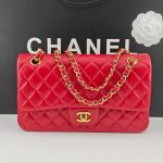 Chanel Medium Classic Double Flap Red Gold Hardware 25Cm - Image 3