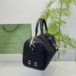 Gucci Tote Bag Canvas Leather Crossbody Handbag Black 33cm - Image 6