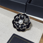 Chanel Brooch Metal And Resin Gold With Black Pearly White Abg238 B21624 U3367 - Image 3