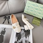 Gucci Marmont Embroidered Leather Mid Heel Pump Bee Star White 551548 D3v00 9022 - Image 4