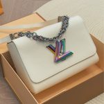Louis Vuitton Twist Crossbody Bags White Rainbow 23Cm - Image 3