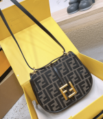 Fendi C'Mon Small Brown Ff Jacquard Fabric Bag 20Cm 8Bs082Aq08F1Mje - Image 3