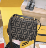 Fendi C'Mon Small Brown Ff Jacquard Fabric Bag 20Cm 8Bs082Aq08F1Mje - Image 7