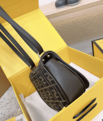 Fendi C'Mon Small Brown Ff Jacquard Fabric Bag 20Cm 8Bs082Aq08F1Mje - Image 4