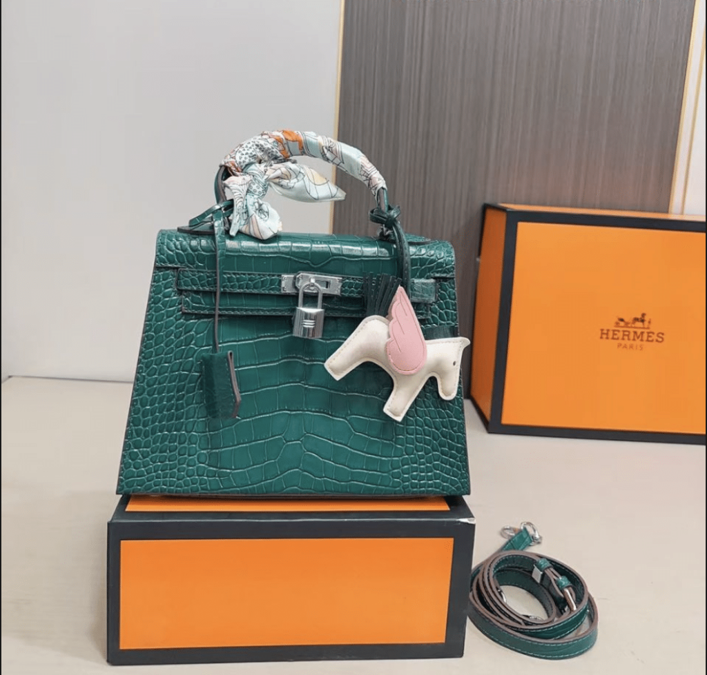 Hermès Kelly 25 Alligator Vert Emerald 25Cm - Image 3