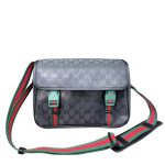 Gucci Gg Supreme Canvas Small Messenger Bag Black 23Cm