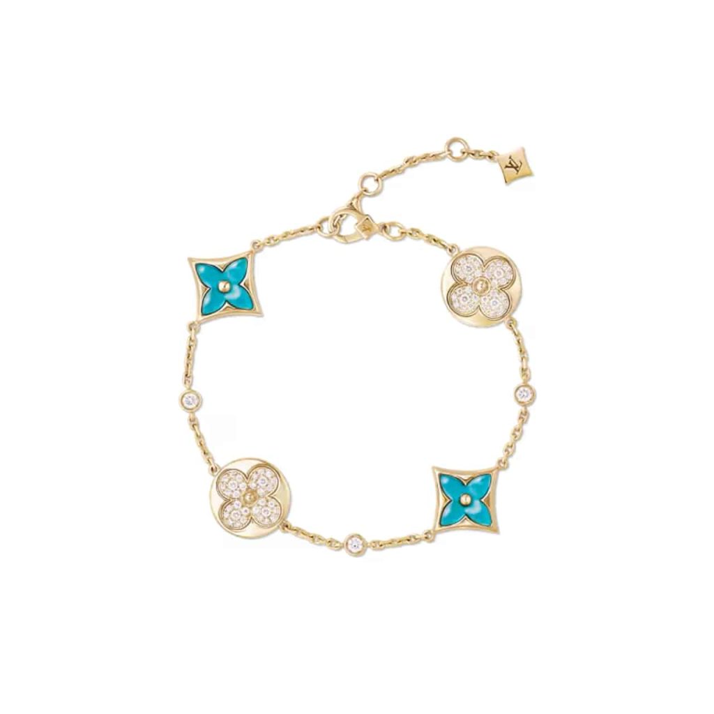 Louis Vuitton Color Blossom Bb Bracelet Gold Tone With Blue Q05979 - Image 2