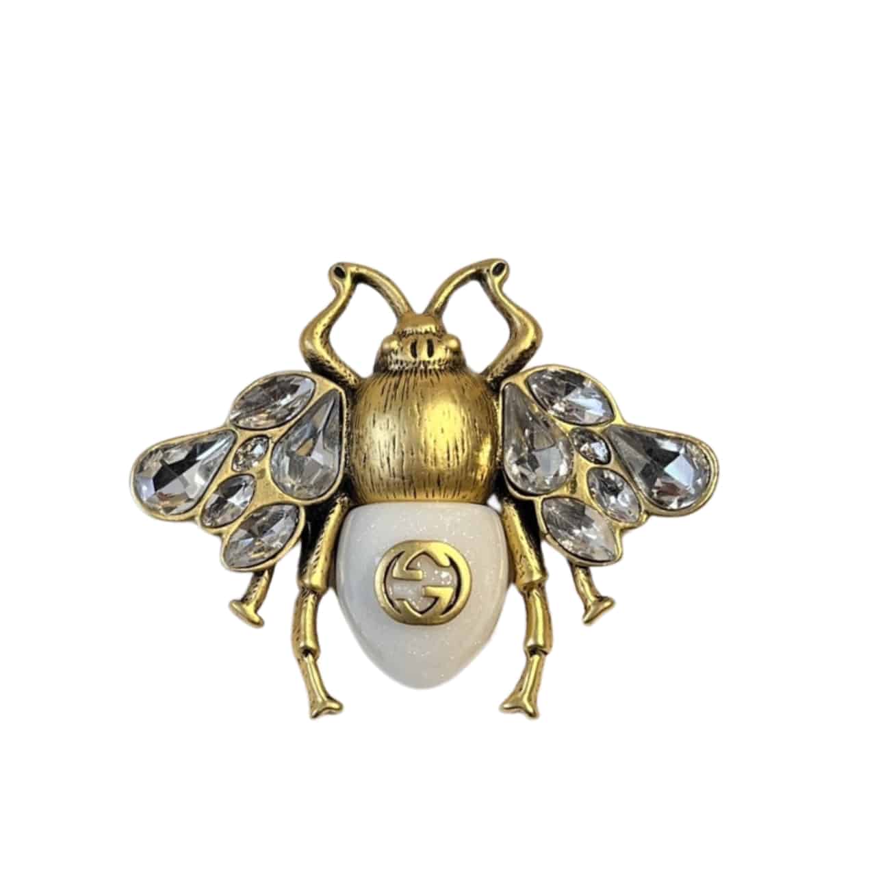 Anh-thumbnail-19-3.jpg Gucci Gg Bee Brooch Gold With Stone - Image 1