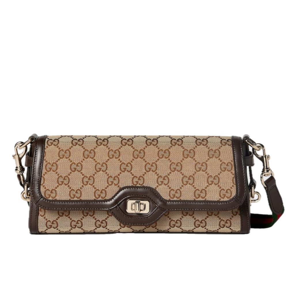 Gucci Luce Small Gg Canvas Shoulder Bag Beige Brown 27.5Cm - Image 2