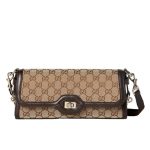 Gucci Luce Small Gg Canvas Shoulder Bag Beige Brown 27.5Cm