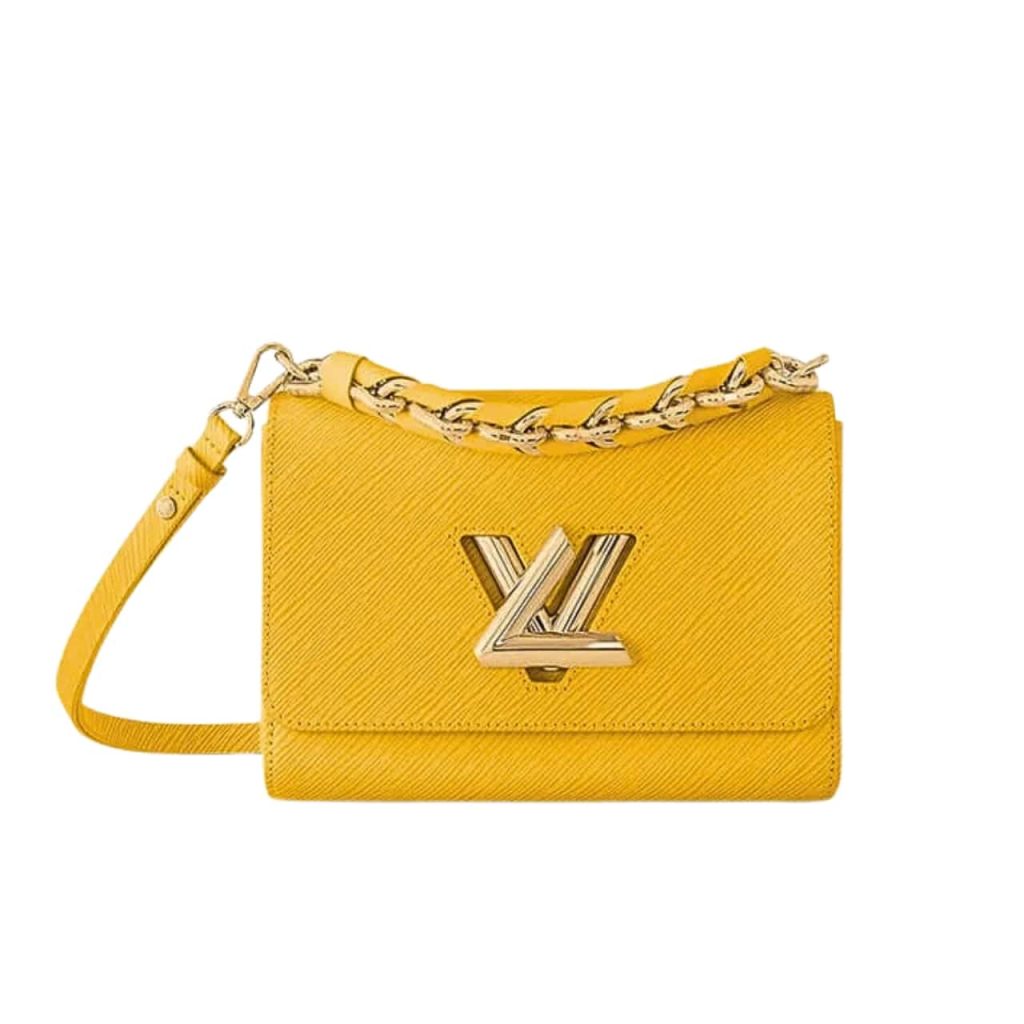 Louis Vuitton Lv Twist MM Leather Handbag Sunflower Yellow 23Cm - Image 2