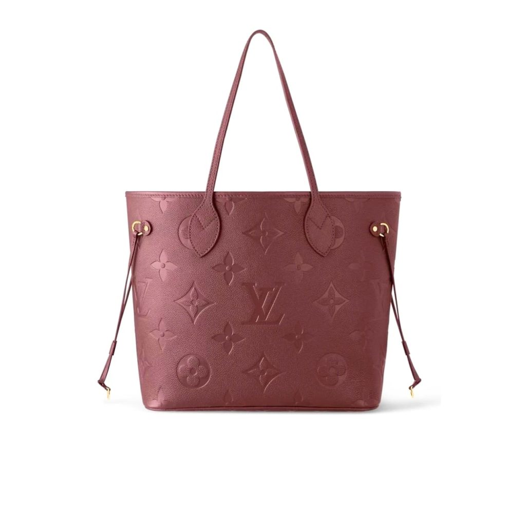 Louis Vuitton Neverfull MM Monogram Empreinte Bag Wine Red 32Cm - Image 2