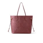 Louis Vuitton Neverfull MM Monogram Empreinte Bag Wine Red 32Cm