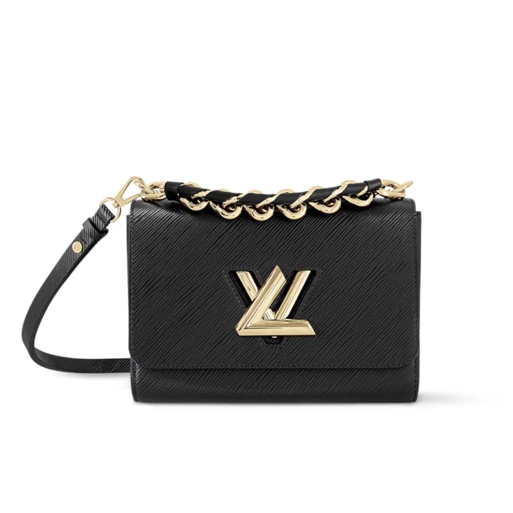 Louis Vuitton Lv Twist MM Leather Handbag Black 23Cm - Image 2