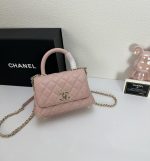 Chanel Small Coco Handle Light Pink Caviar Light Gold Hardware 20Cm - Image 3
