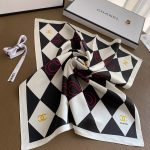 Chanel Coco Caro Silk Scarf In White And Black 70cm - Image 3