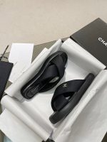 Chanel Cc Logo Criss Cross Slides Black - Image 3