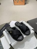 Chanel Cc Logo Criss Cross Slides Black - Image 6