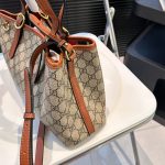 Gucci Gg Emblem Small Tote Bag Beige And Dark Brown 31Cm - Image 6