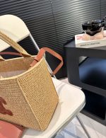 Celine Small Cabas Thais In Raffia And Leather Tan 27Cm 116302Ff7 04Lu - Image 8