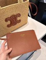 Celine Small Cabas Thais In Raffia And Leather Tan 27Cm 116302Ff7 04Lu - Image 10