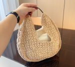 Celine Classic Panier Hobo Bag In Raffia And Calfskin Natural Tan 30Cm 112772Eyr 02Nt - Image 6