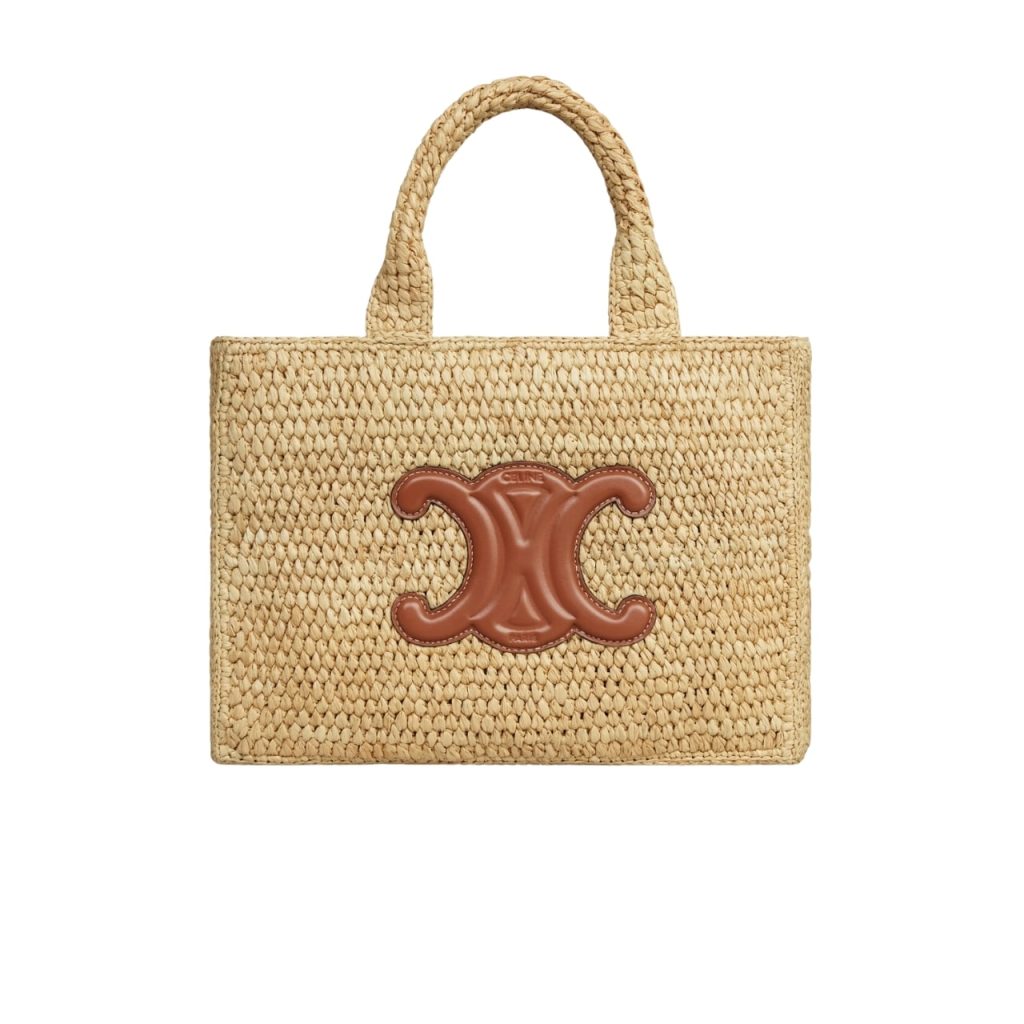 Celine Small Cabas Thais In Raffia And Leather Tan 27Cm 116302Ff7 04Lu - Image 2