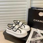 Chanel White Cc Cap Toe Slipon Sneaker White - Image 3