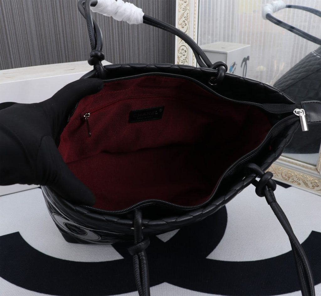 Chanel Cambon Line Large Tote Bag In Black 41Cm A25169 - Image 11