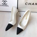 Chanel Pearl Embellished Heel Pumps White - Image 3