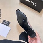 Chanel Square Toe Ballet Flats Black Silver - Image 4