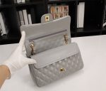 Chanel Classic Flap Gray Gold Hardware 25Cm - Image 6