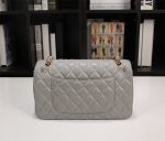 Chanel Classic Flap Gray Gold Hardware 25Cm - Image 4