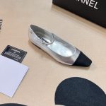Chanel Square Toe Ballet Flats Black Silver - Image 8