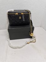 Chanel Pearl Crush Vanity Case With Chain In Black 17Cm - Image 10