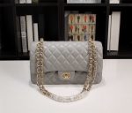 Chanel Classic Flap Gray Gold Hardware 25Cm - Image 3