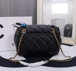 Chanel Mix Accordion Cc Flap Bag Quilted Glazed Leather Black 23Cm - Image 11