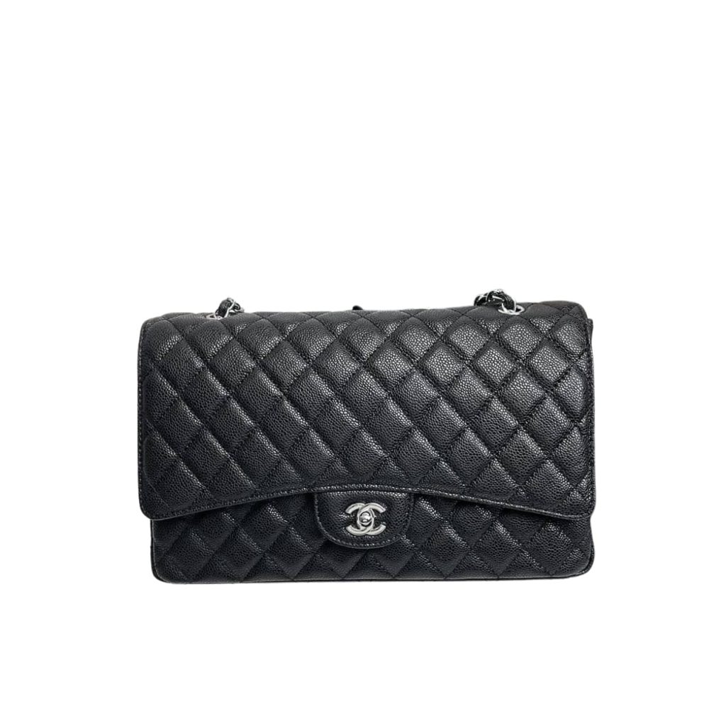 Chanel Classic Flap Sliver Hardware Black 33Cm - Image 2