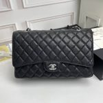 Chanel Classic Flap Sliver Hardware Black 33Cm - Image 3