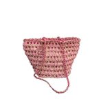 Chanel Straw Shoulder Bags Pink 27Cm