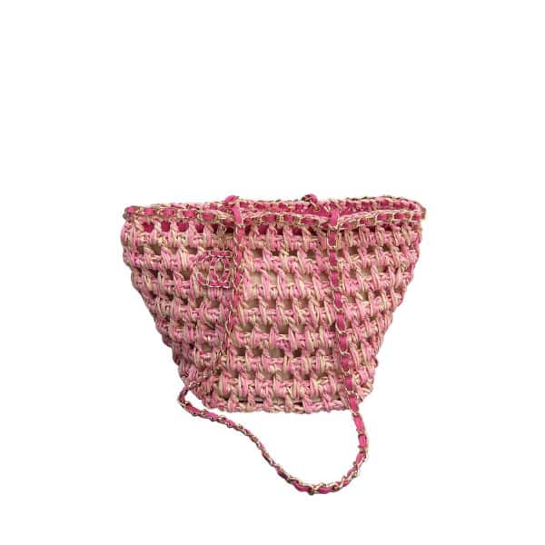 xr:d:DAFtEqa0VH0:662,j:4453336984021208050,t:23091404 Chanel Straw Shoulder Bags Pink 27Cm - Image 1