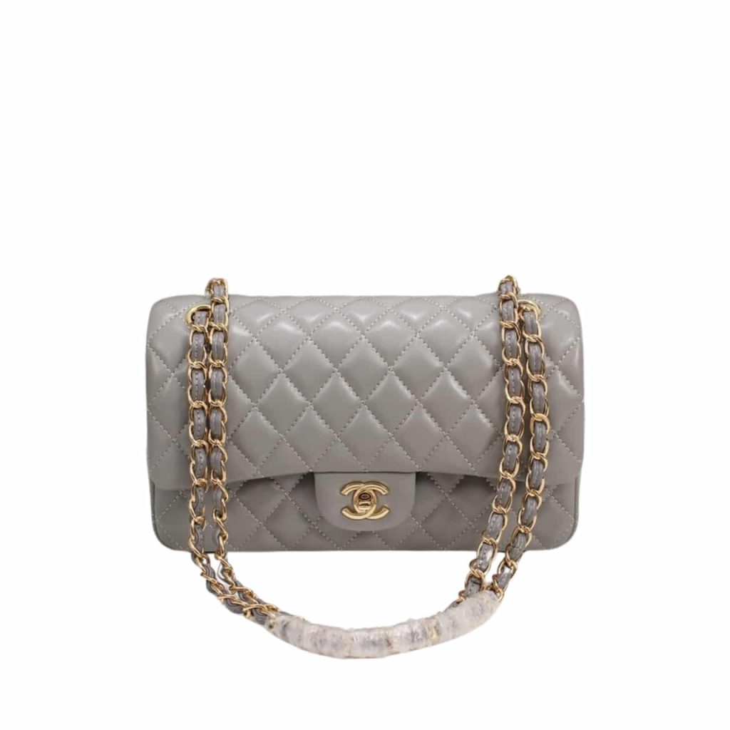 Chanel Classic Flap Gray Gold Hardware 25Cm - Image 2