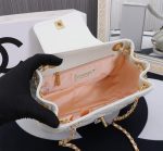 Chanel Mix Accordion Cc Flap Bag Quilted Glazed Leather White 23Cm - Image 3