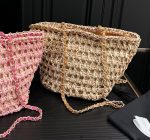 Chanel Straw Shoulder Bags Beige 27Cm - Image 4