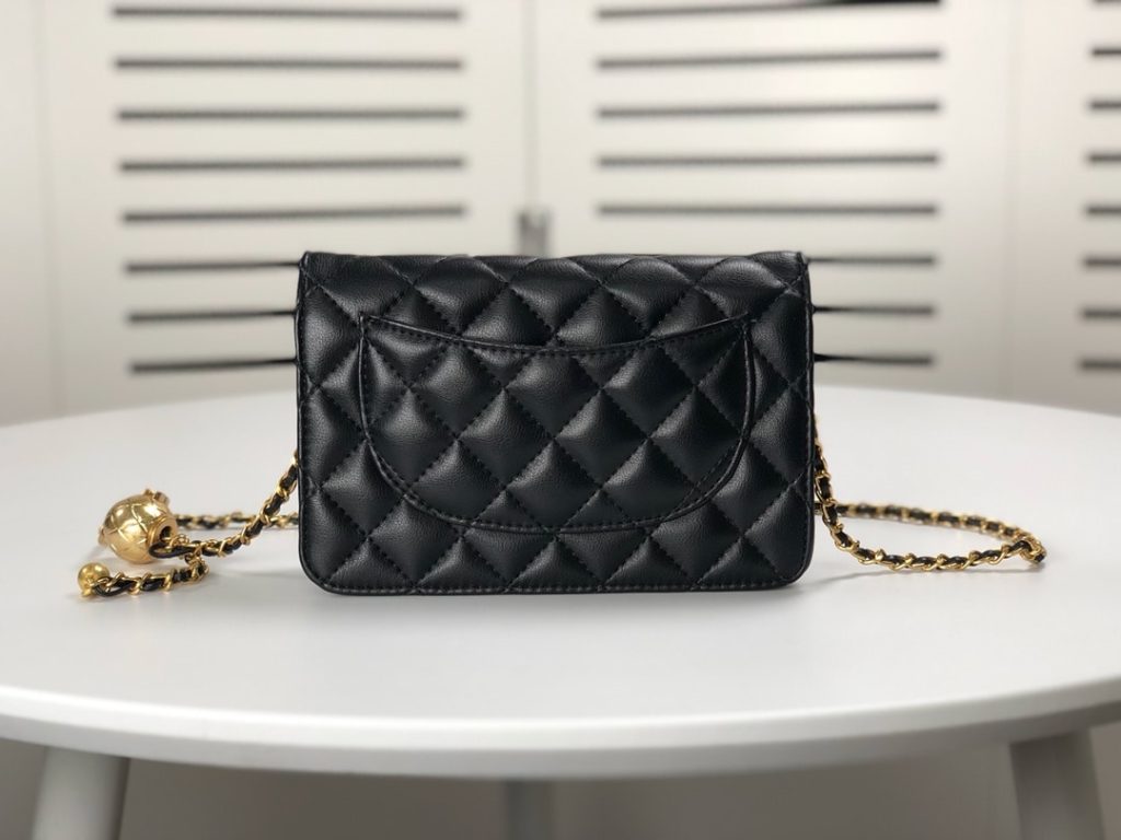 Chanel Woc Falp Pearl Crush Bag With Chain Black 19Cm - Image 11